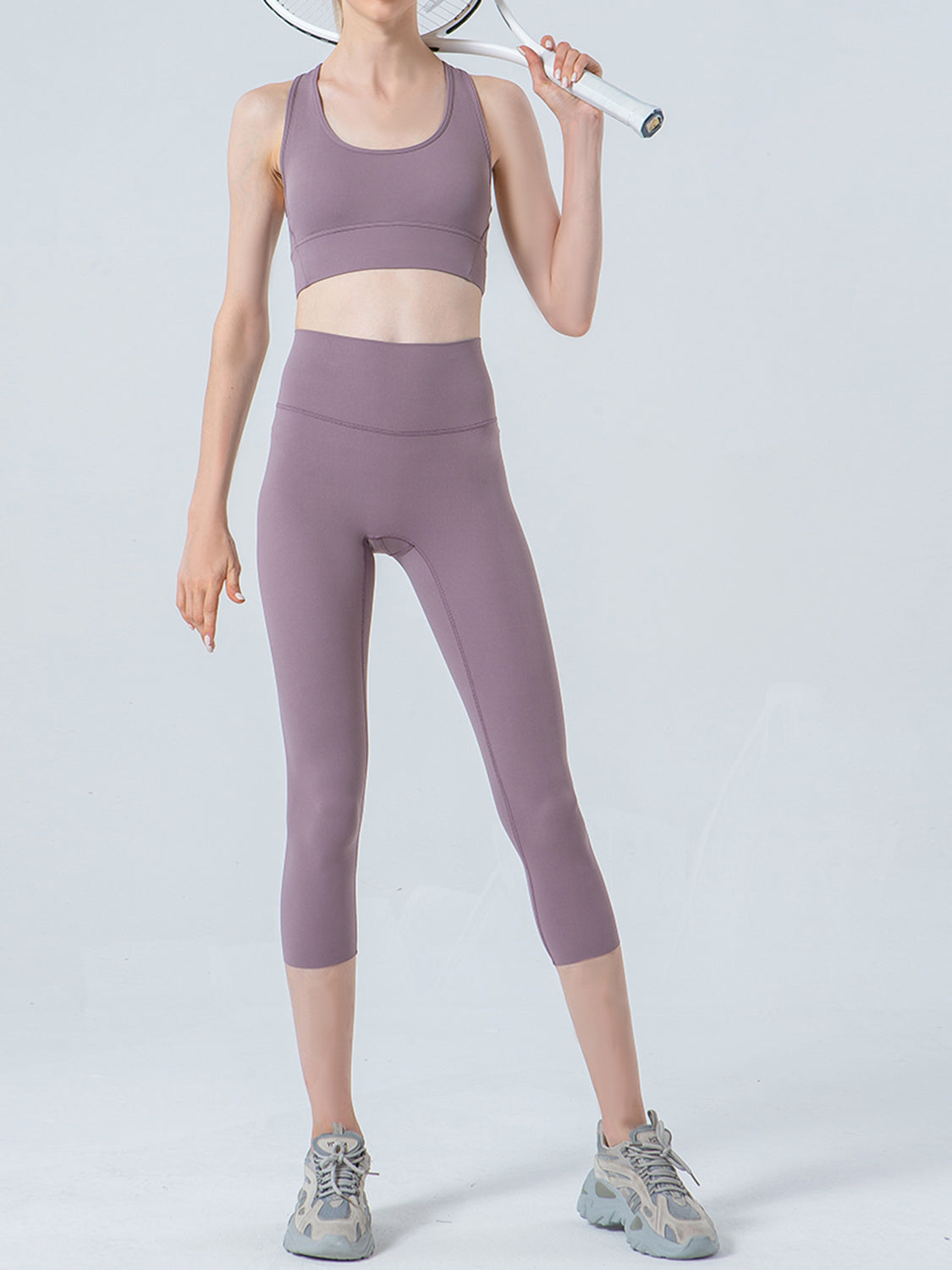 Wide Waistband Cropped Sports Leggings - felvior