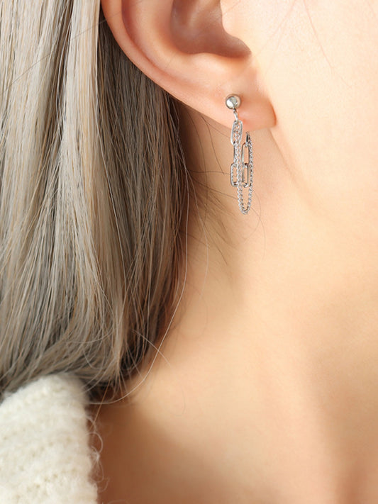 Titanium Steel Double Chain Earrings - felvior