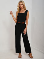 Square Neck Tank and Wide Leg Pants Set