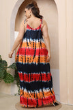 Plus Size Tie-Shoulder Maxi Dress - felvior