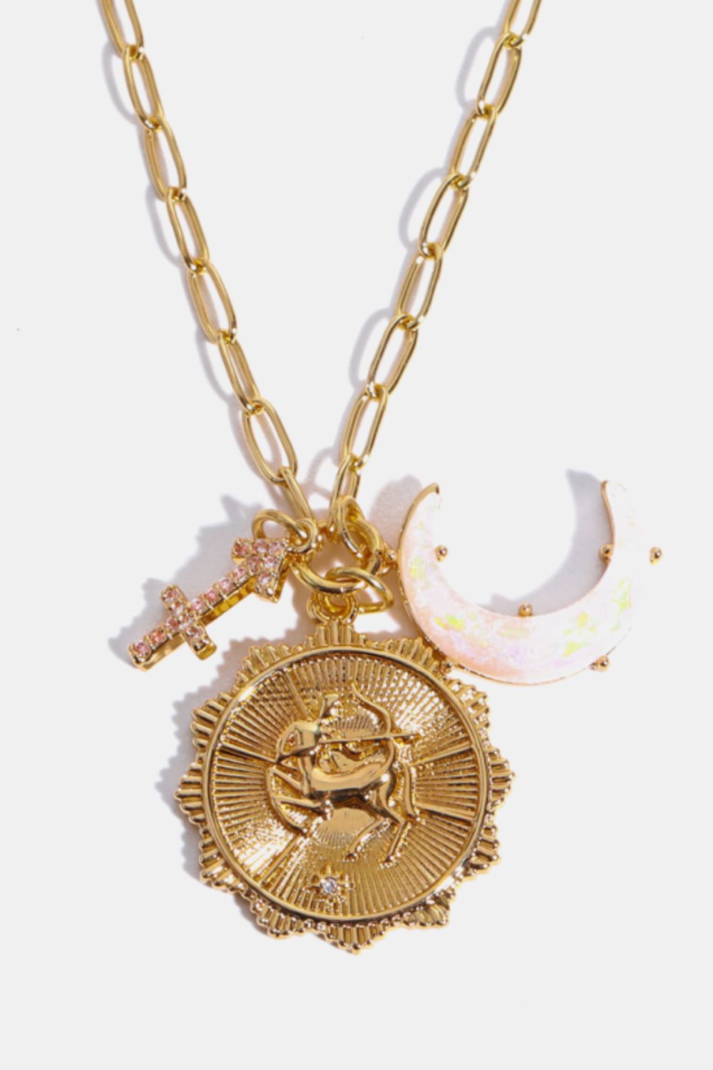 Constellation and Moon Pendant Copper Necklace - felvior