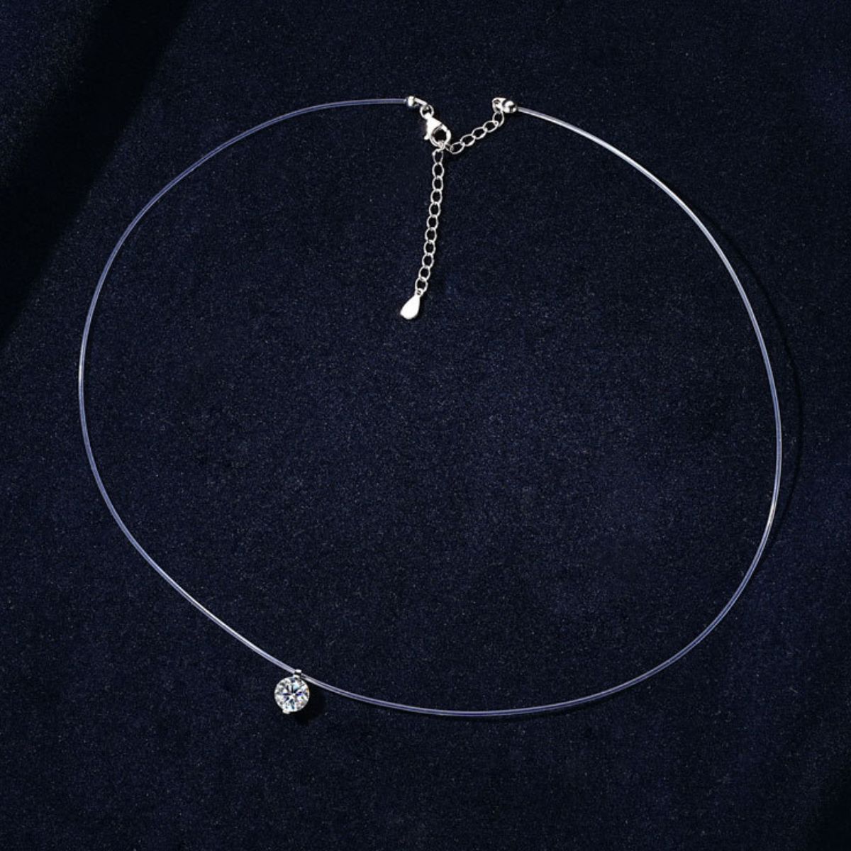 1 Carat Moissanite 925 Sterling Silver Necklace - felvior