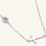 Cross 925 Sterling Silver Moissanite Necklace - felvior