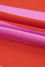 Color Block Round Neck Half Sleeve Top