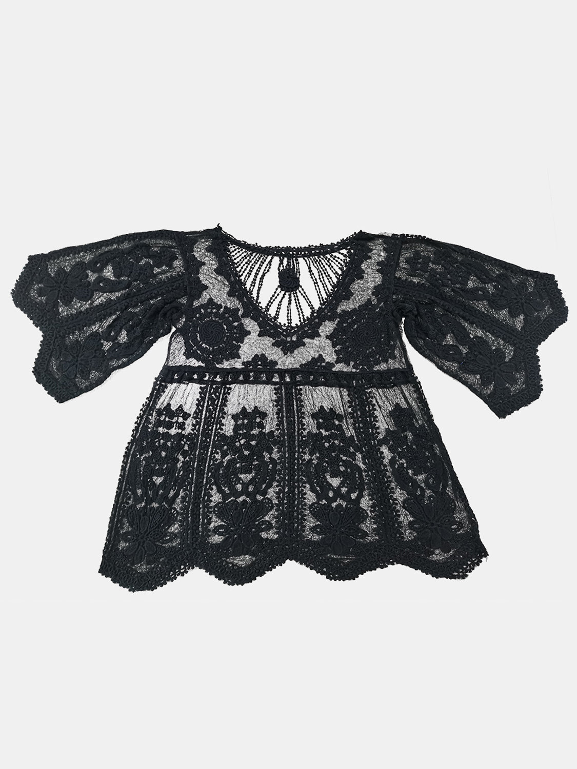 Lace Round Neck Cover-Up - felvior