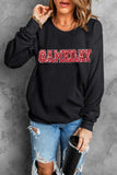 GAME DAY Round Neck Long Sleeve Sweatshirt - felvior