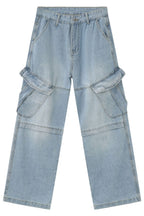 Men's Mid Rise Jeans with Cargo Pockets