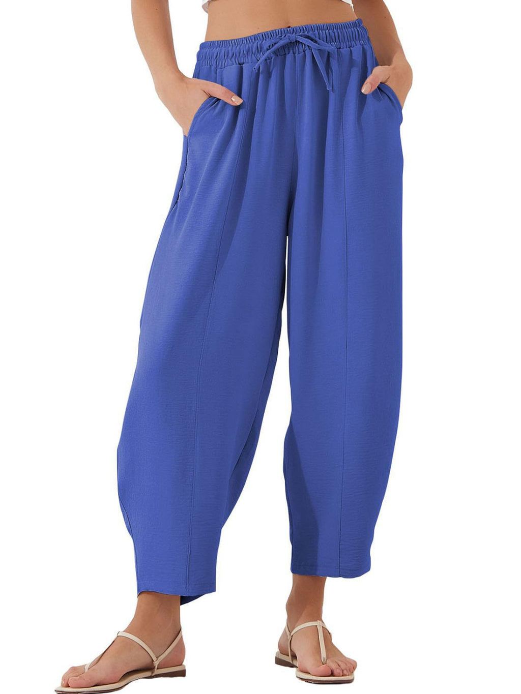 Full Size Drawtising Cropped Jogger Pants Plus Size