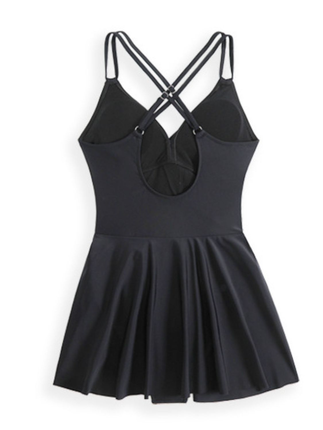 Twisted Front Crisscross Double Spaghetti Strap One-Piece Swimwear - felvior