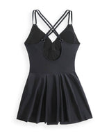 Twisted Front Crisscross Double Spaghetti Strap One-Piece Swimwear