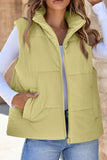 Zip Up Turtleneck Vest Coat - felvior