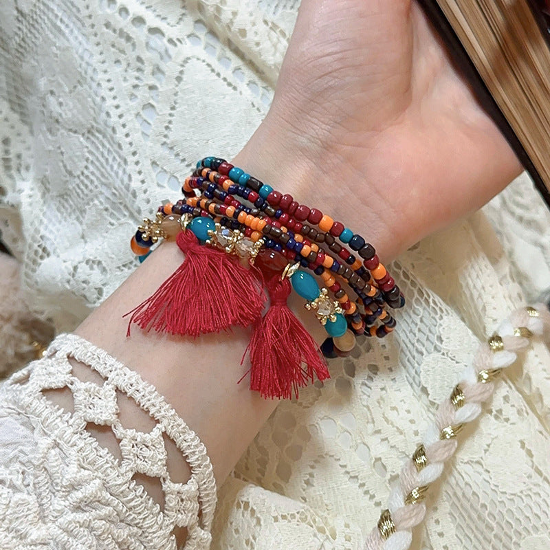 Tassel Rice Bead Bracelet - felvior