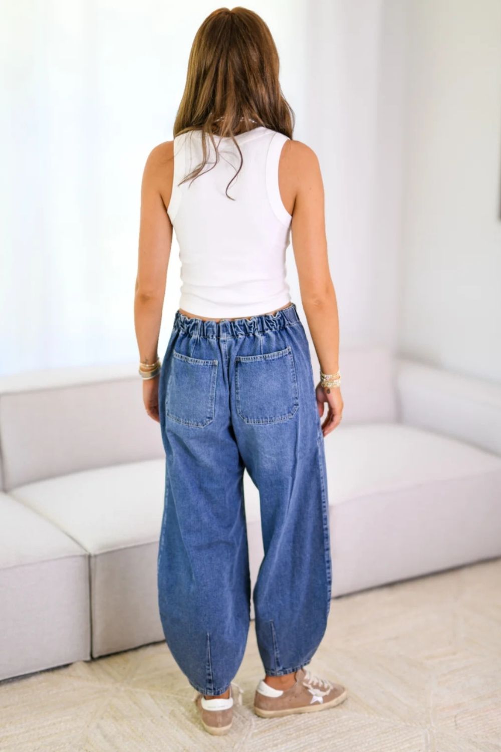 Drawstring Jeans with Pockets - felvior