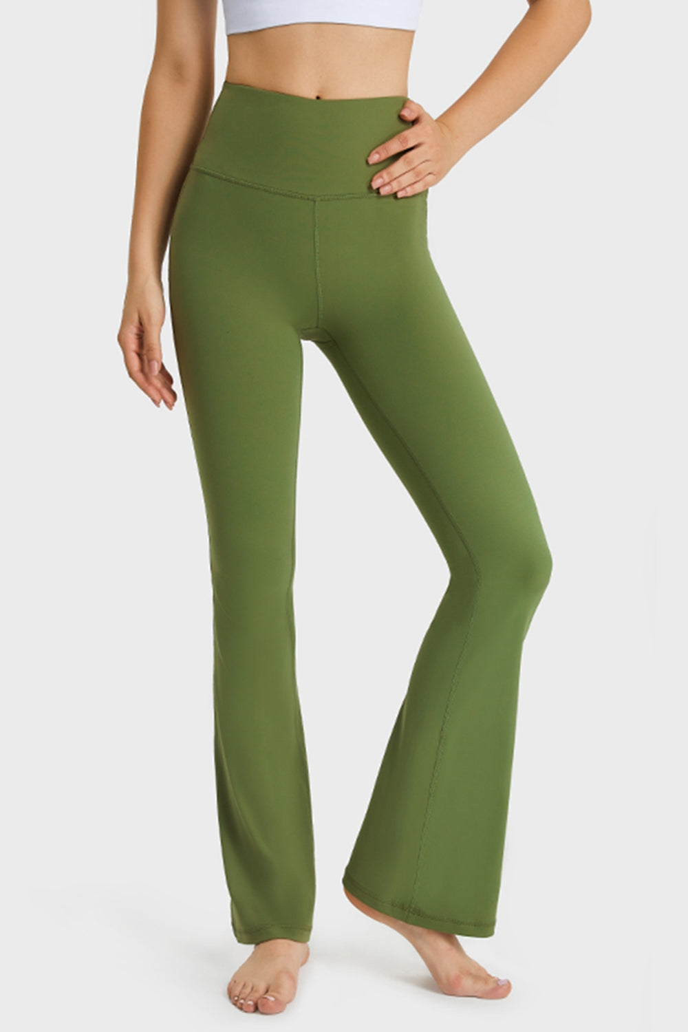 Millennia Elastic Waist Flare Yoga Pants - felvior