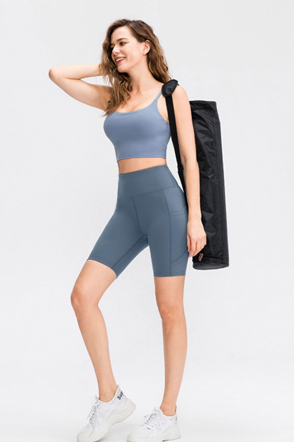 Wide Waistband Sports Shorts with Pockets - felvior