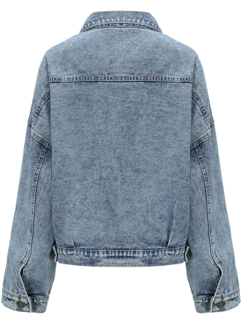 Button Down Drop Shoulder Denim Jacket