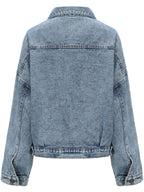 Button Down Drop Shoulder Denim Jacket