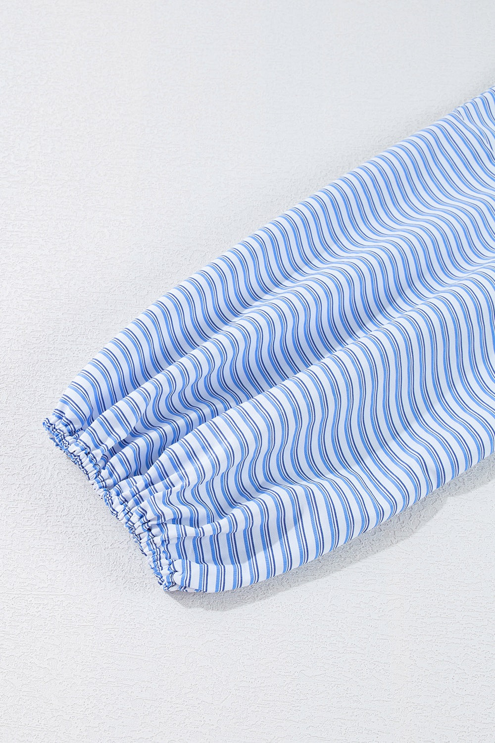 Stripe Bubble Sleeve Chest Pockets Shirt Dress