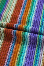 Multicolour Striped Twist Hem Cap Sleeve Top