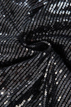 Sequin Surplice Long Sleeve Bodysuit