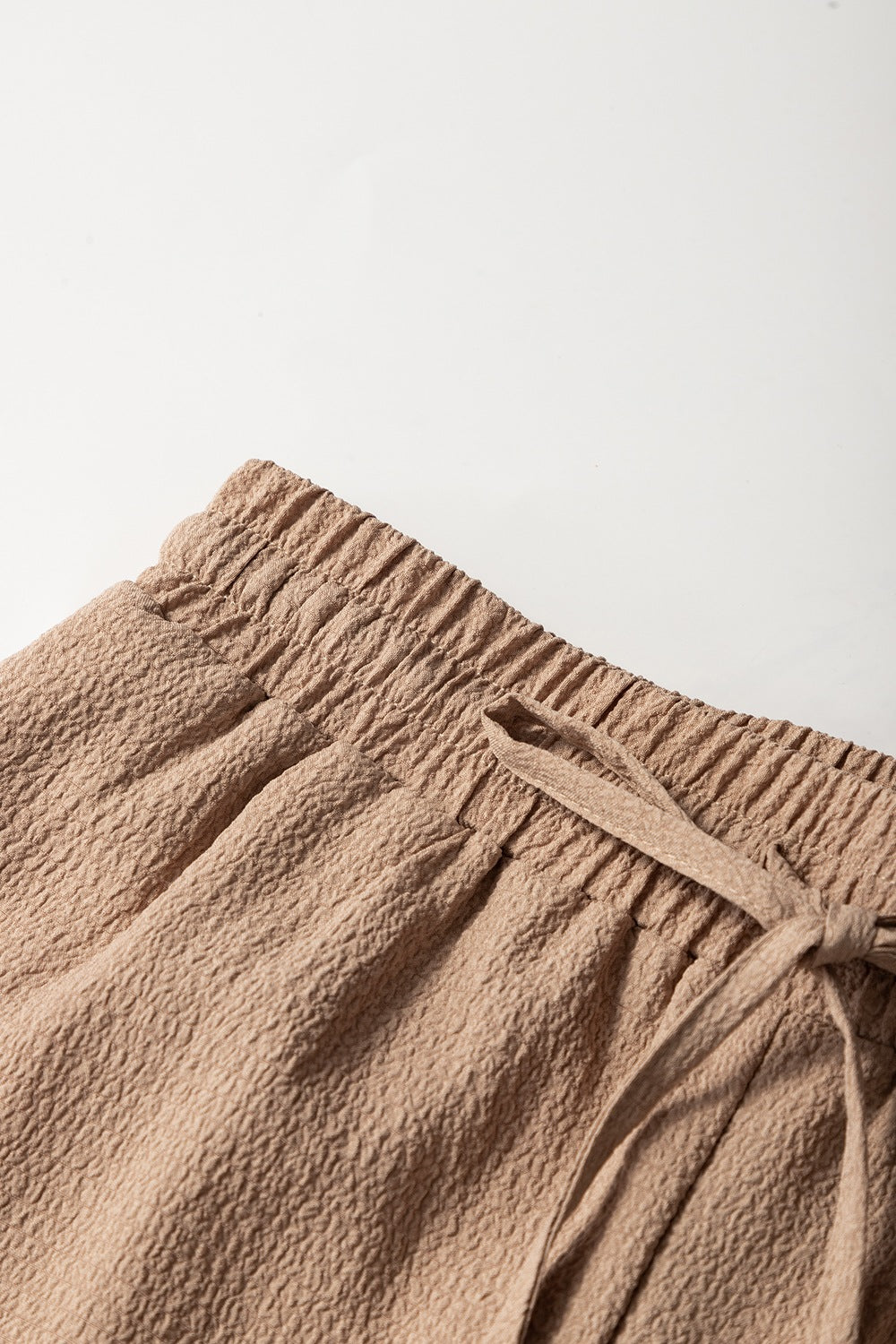 Textured Tiered Edge High Waist Shorts - felvior