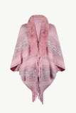 Open Front Fringe Hem Poncho - felvior