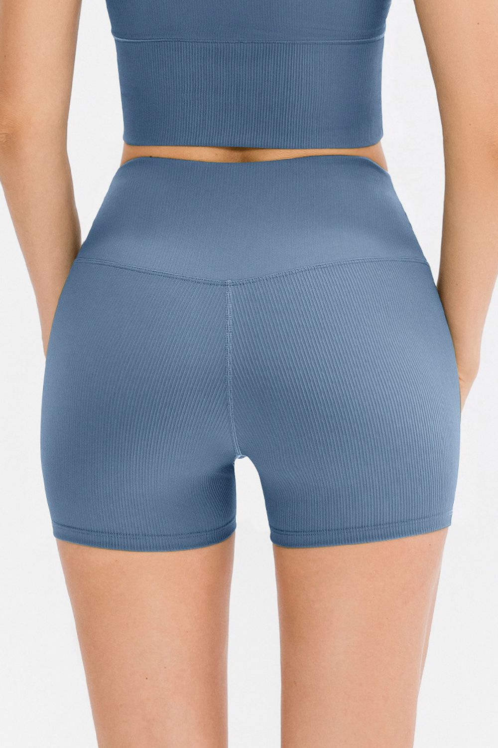 Slim Fit Wide Waistband Sports Shorts - felvior