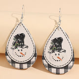 Snowman PU Leather Dangle Earrings - felvior