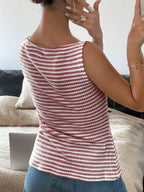 Button Down Striped Tank