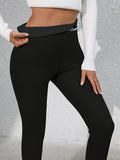 Full Size Letter Embroidered High Waist Leggings - felvior