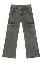 Men's Straight Leg Jeans with Cargo Pockets