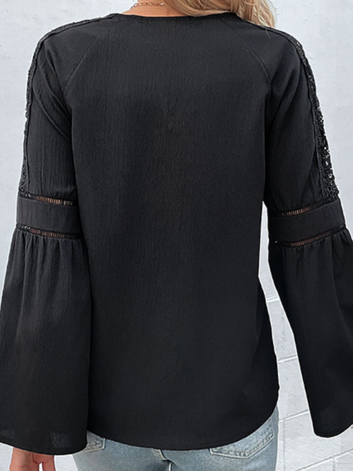 Perfee Tie Neck Long Sleeve Blouse - felvior