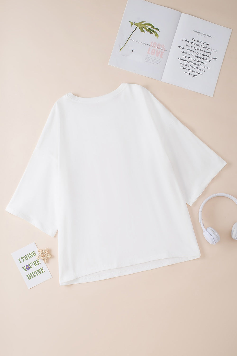 Color Block Star Patched Oversized T-Shirt