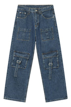 Men's Mid Rise Jeans with Cargo Pockets