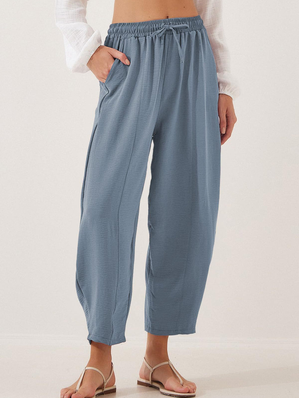Full Size Drawtising Cropped Jogger Pants Plus Size - felvior