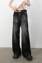 Men's Wide Leg Jeans with Pockets
