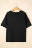 Sequined America Star Round Neck T Shirt