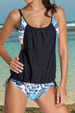 Full Size Crisscross Scoop Neck Tankini Set - felvior