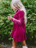 Collared Neck Buttoned Mini Dress - felvior