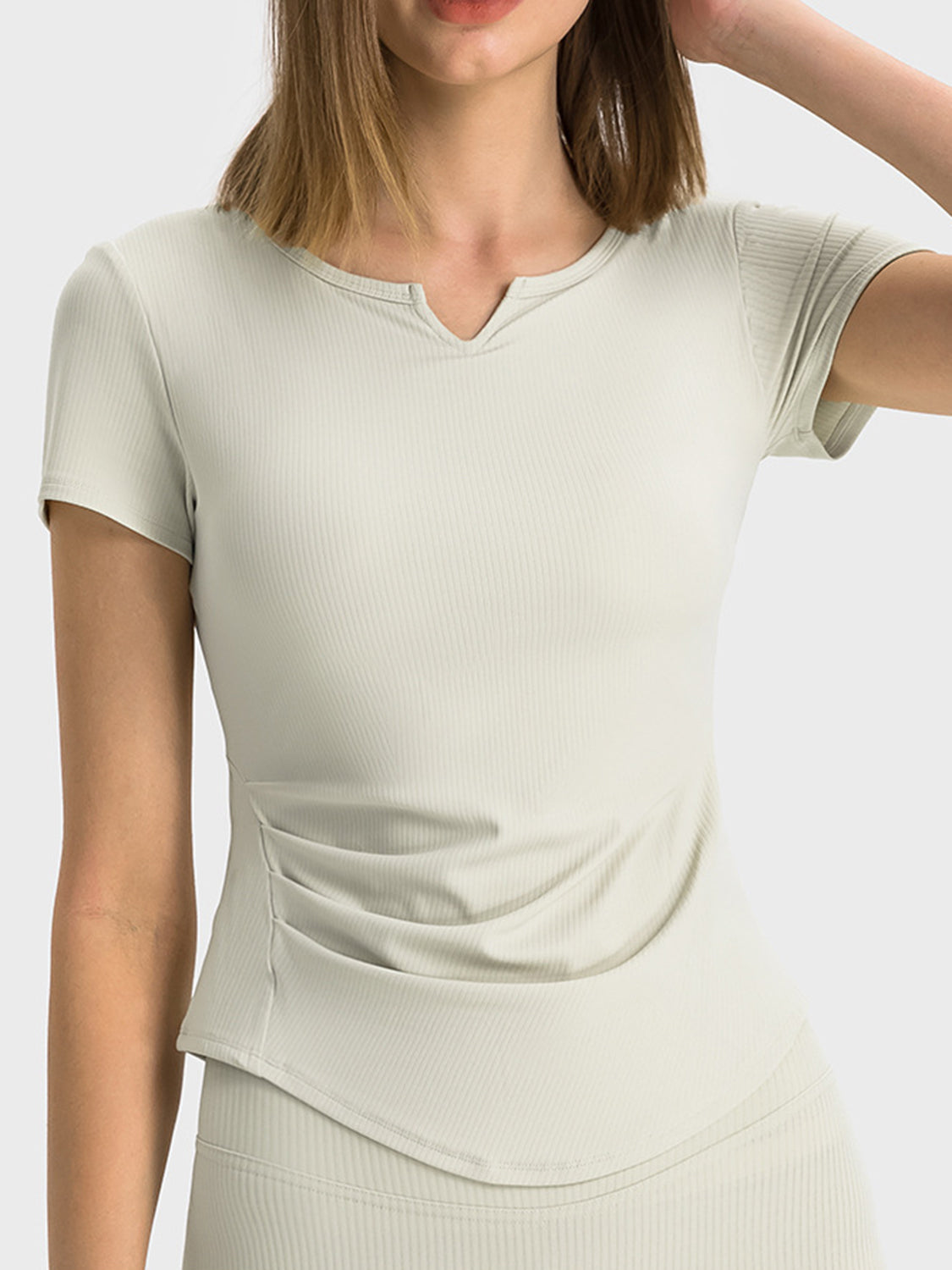 Millennia Notched Short Sleeve Active T-Shirt - felvior