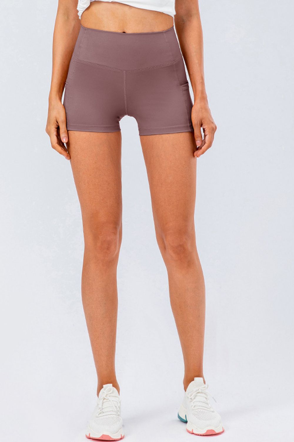 Slim Fit Wide Waistband Sports Shorts - felvior