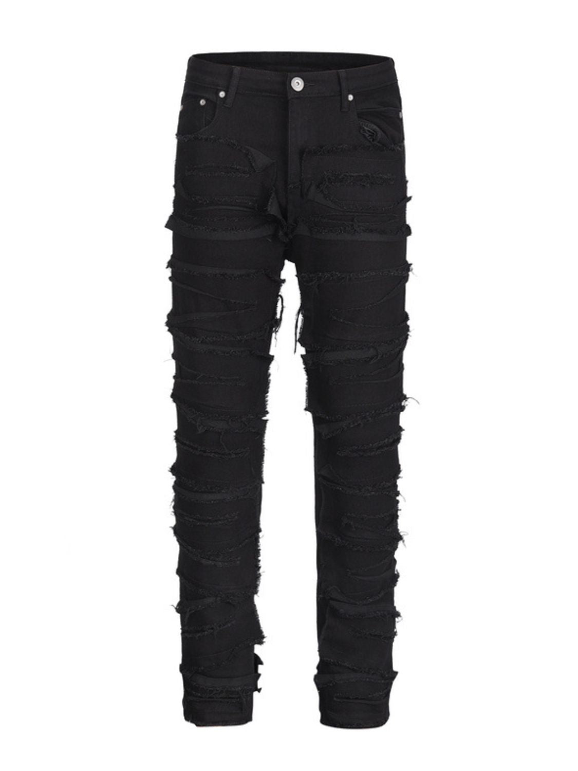 Men's Washed Distressed Panelled Jeans Hauptbild