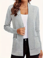 Open Front Long Sleeve Sweater Cardigan