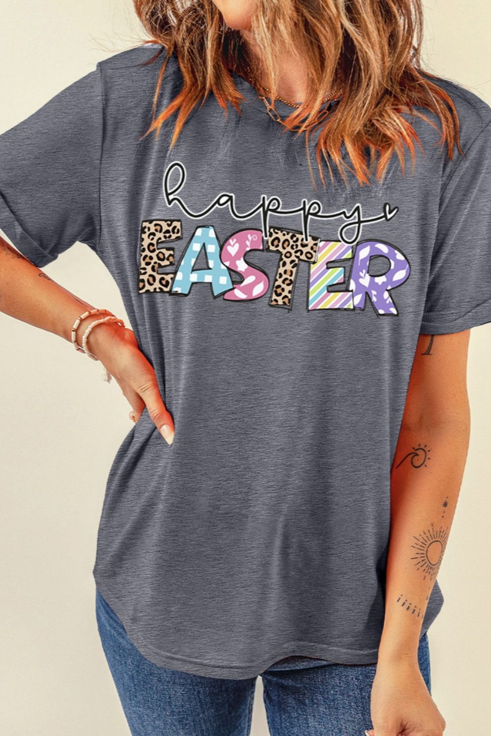 HAPPY EASTER Grafik-Kurzarm-T-Shirt Zweitbild