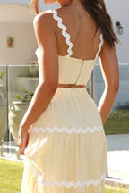 Contrast Trim Cami and Maxi Skirt Set