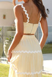 Contrast Trim Cami and Maxi Skirt Set - felvior