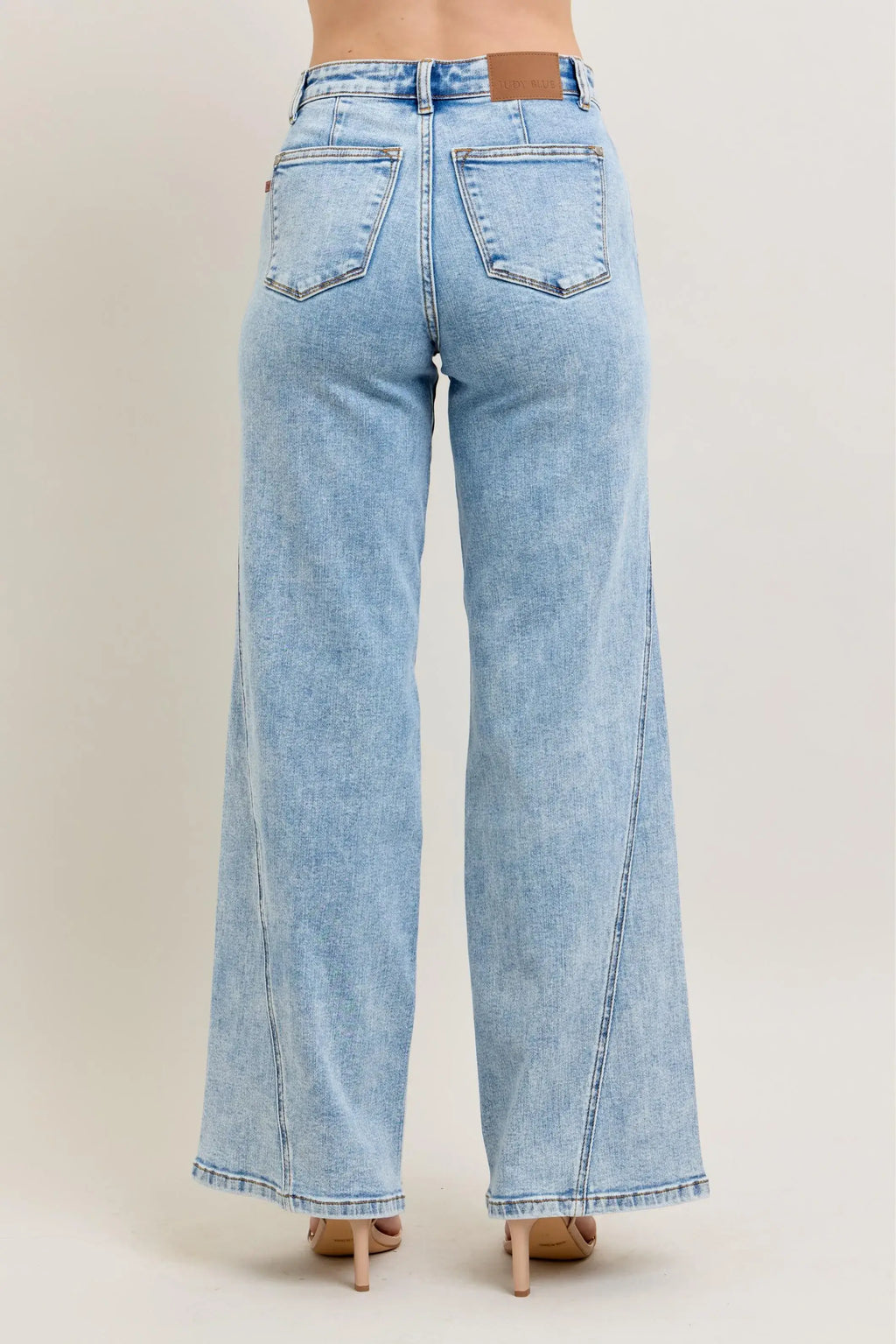 Judy Blue Full Size High Waist Wide Leg Jeans with Skewed Inseam Plus Size