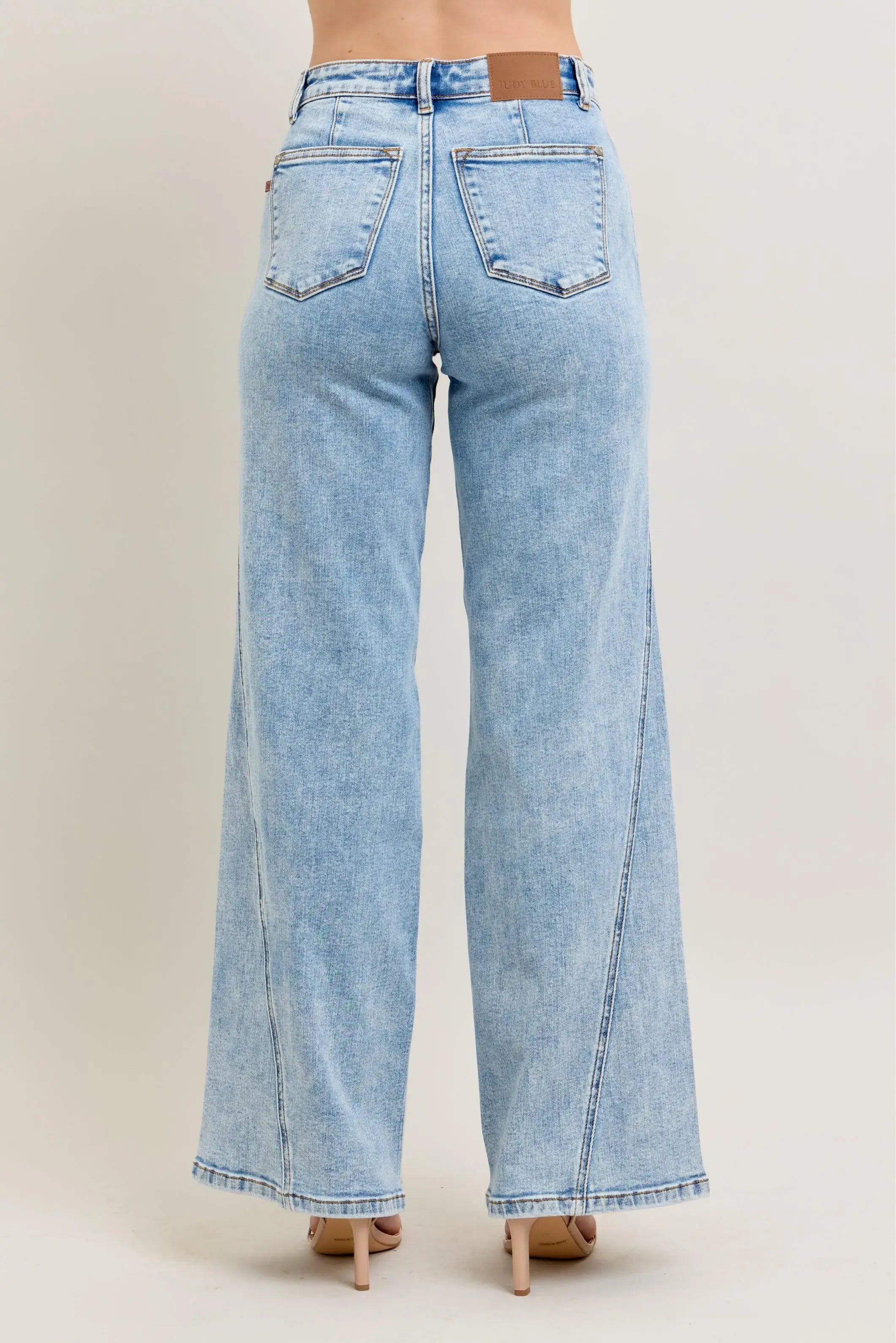 Judy Blue Full Size High Waist Wide Leg Jeans with Skewed Inseam Plus Size