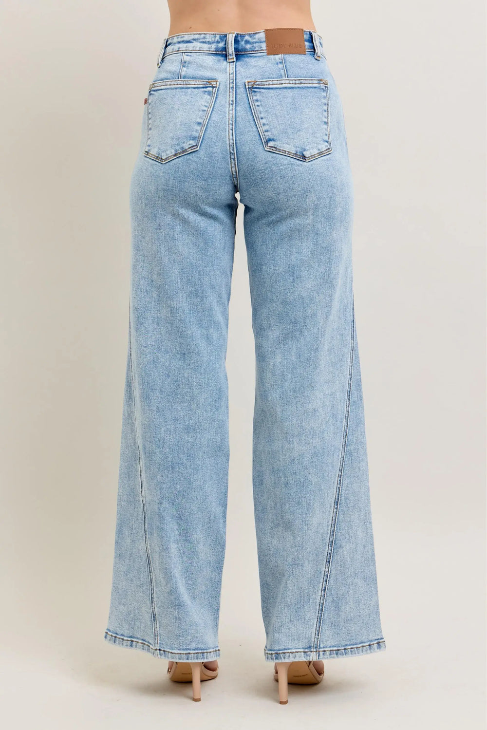 Judy Blue Full Size High Waist Wide Leg Jeans with Skewed Inseam Plus Size
