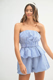 MABLE Gingham Tube Top and Shorts Set - felvior